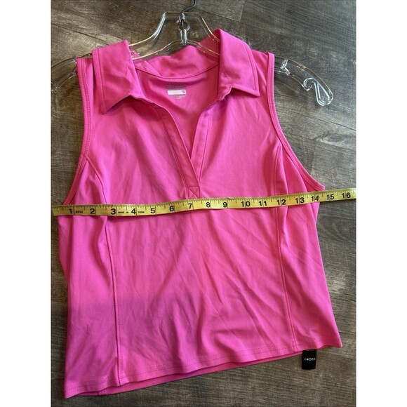 Hind Women’s Size Small Pink Polo Sleeveless Cropped Shirt - Picture 5 of 9